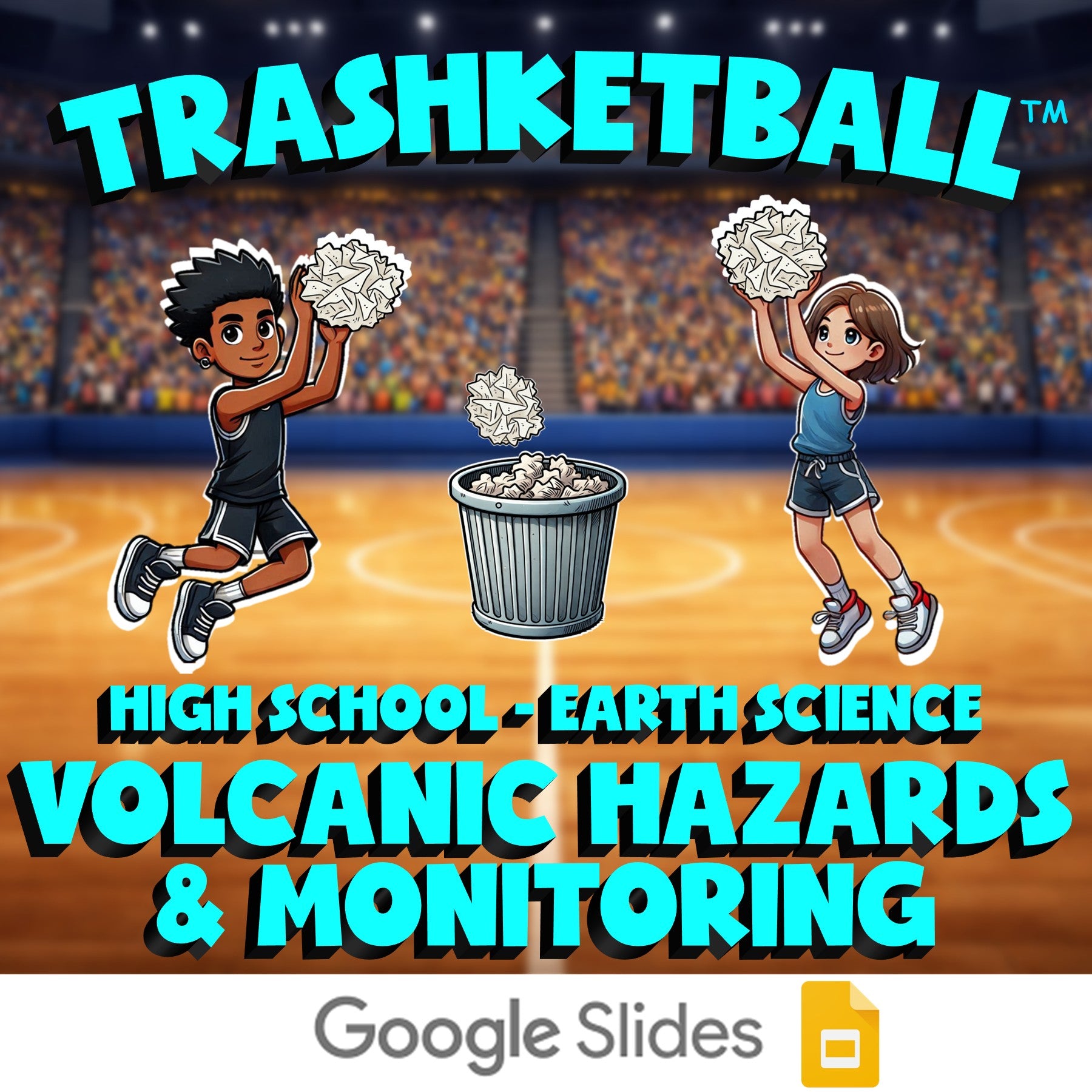 Volcanic Hazards & Monitoring TRASHKETBALL Game - No Prep Earth Science Review