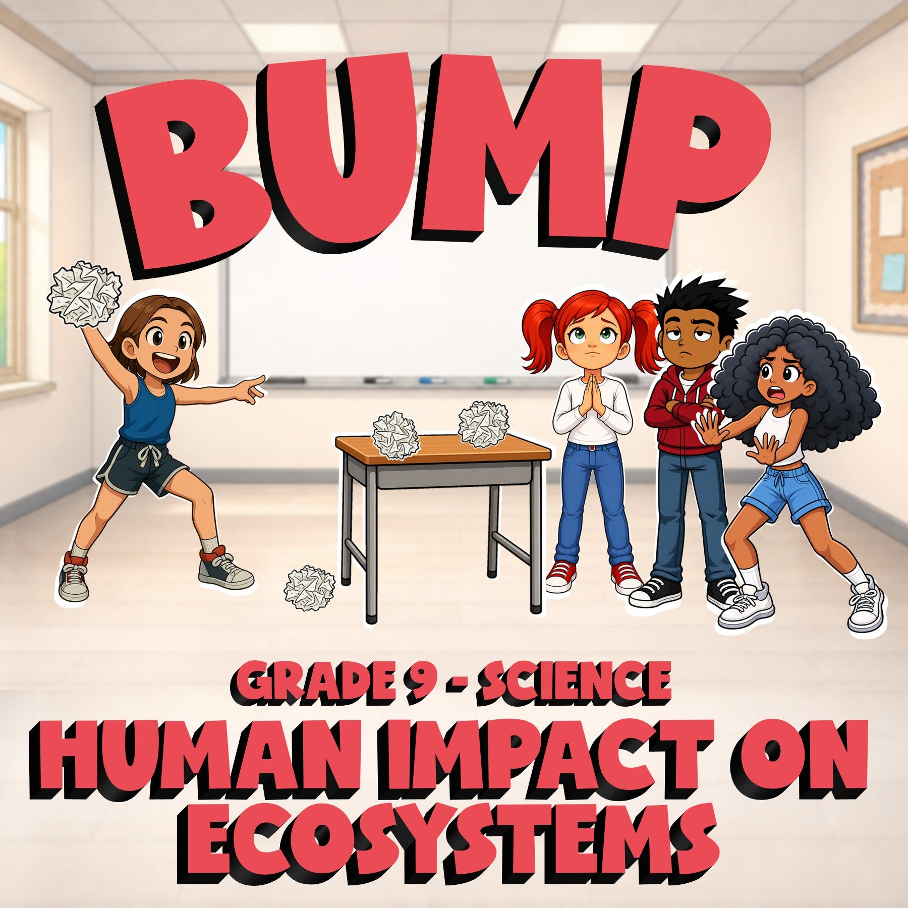 Human Impact on Ecosystems BUMP Science Game - No Prep Grade 9 Review Activity
