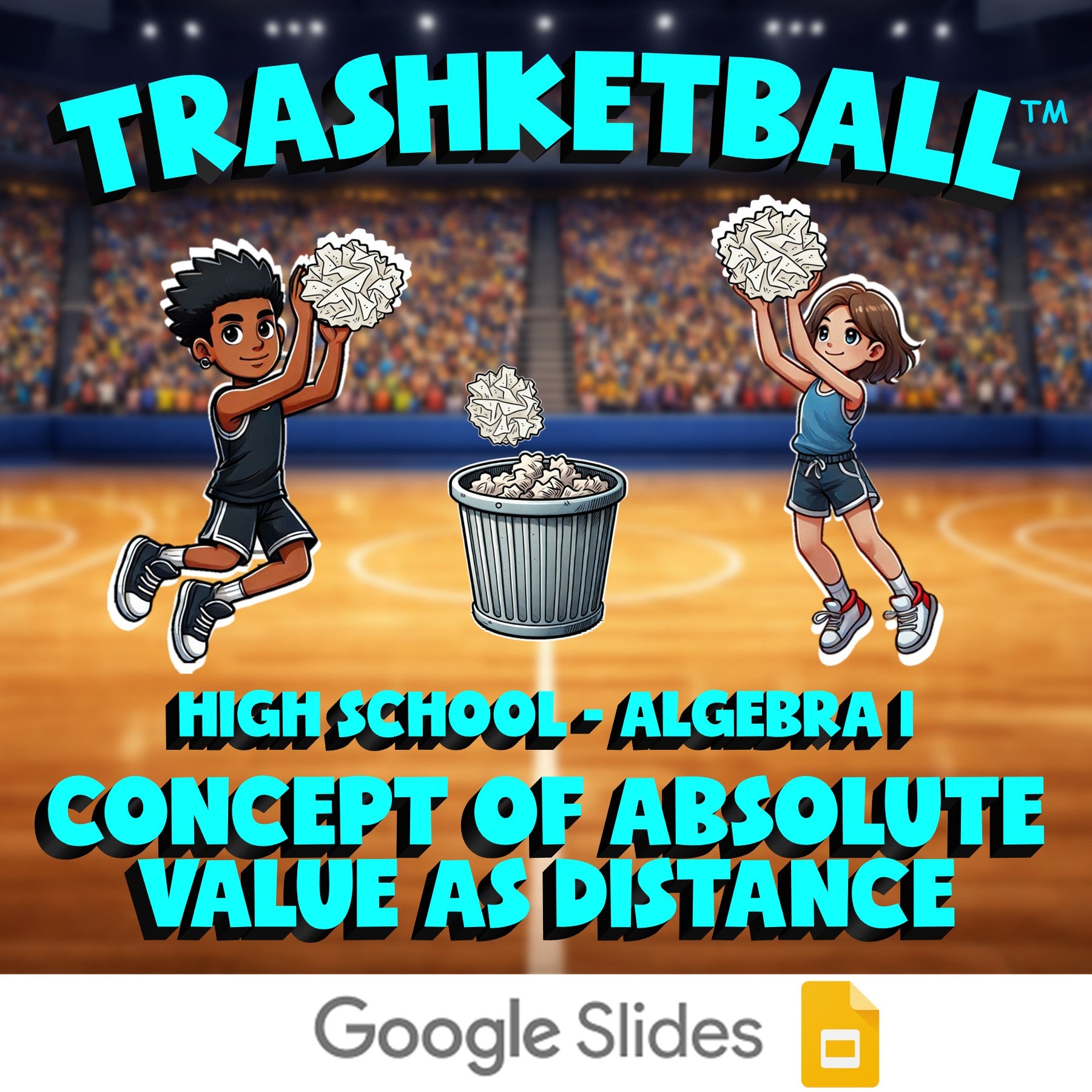 Concept of Absolute Value as Distance TRASHKETBALL Math Game - No Prep Algebra 1