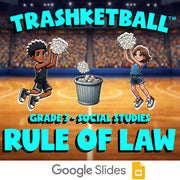 Rule of Law TRASHKETBALL Socials Game - No Prep Grade 3 Review Activity