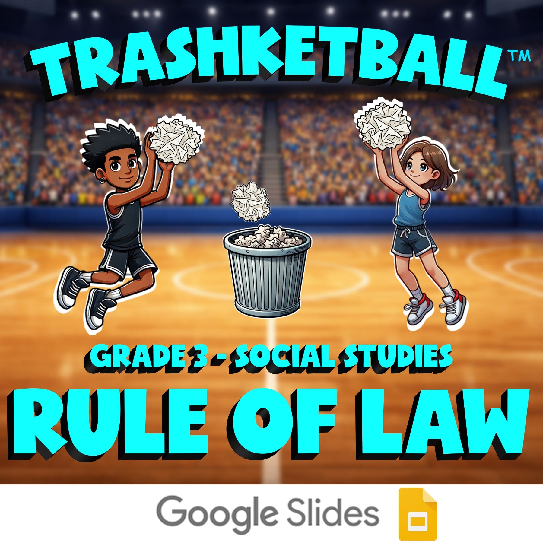 Rule of Law TRASHKETBALL Socials Game - No Prep Grade 3 Review Activity
