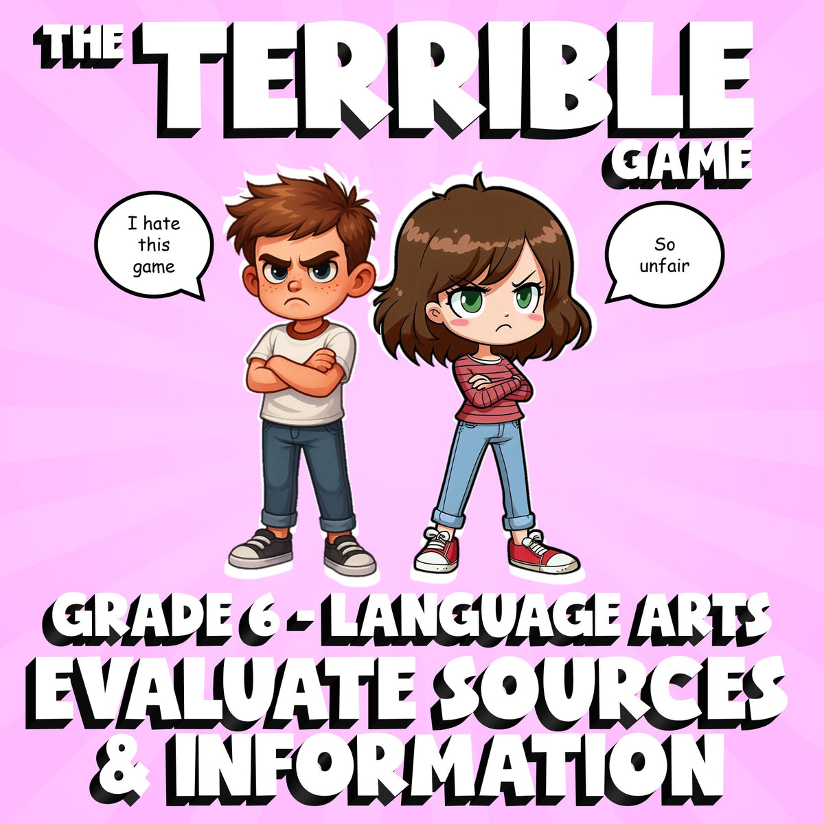 Evaluate Sources & Information THE TERRIBLE GAME - No Prep Grade 6 ELA Review