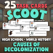 Causes of Decolonization SCOOT TASK CARDS Game - No Prep World History Review