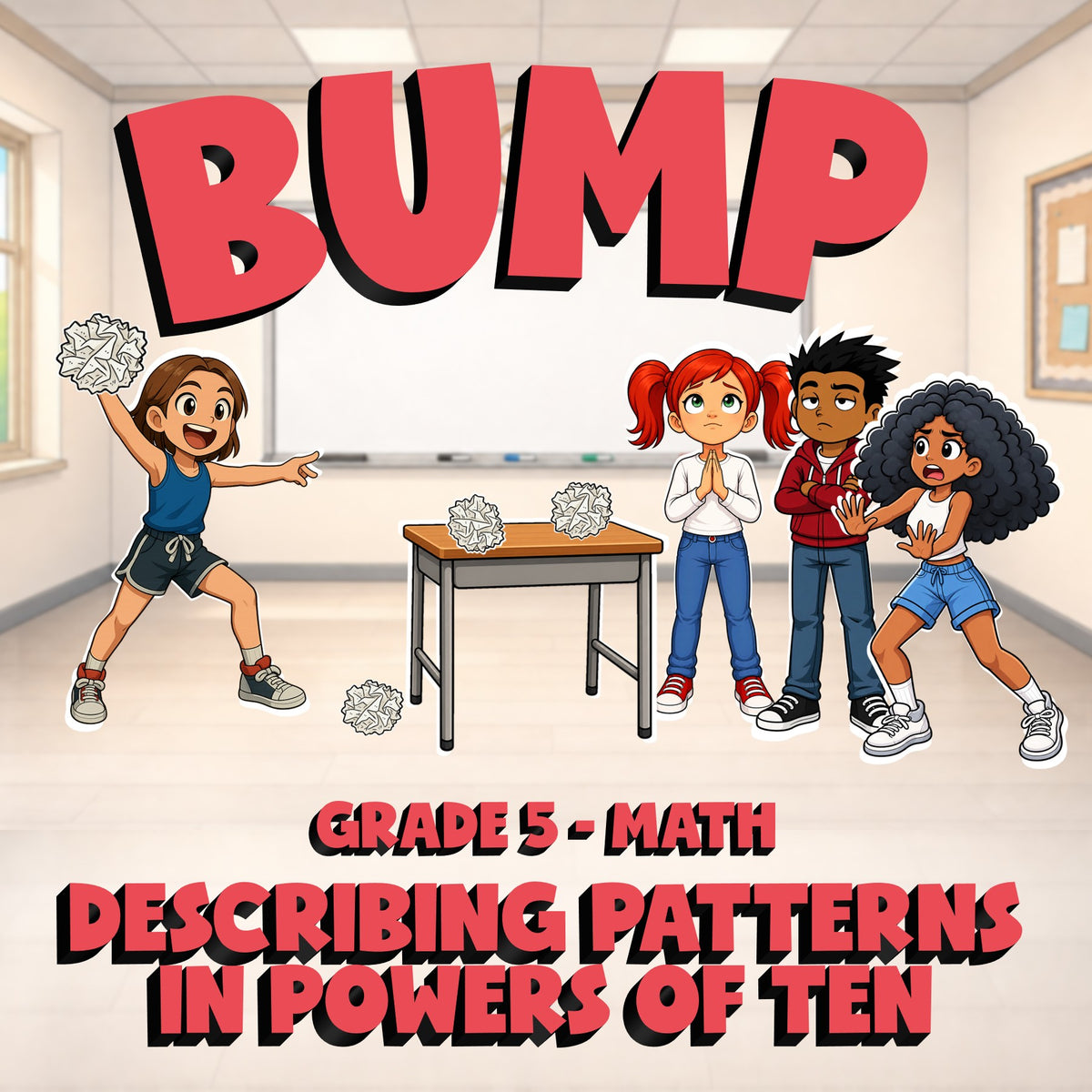 Describing Patterns in Powers of Ten BUMP Math Game - No Prep Grade 5 Review