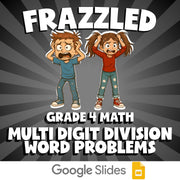 Multi Digit Division Word Problems FRAZZLED Math Game - No Prep Grade 4 Review