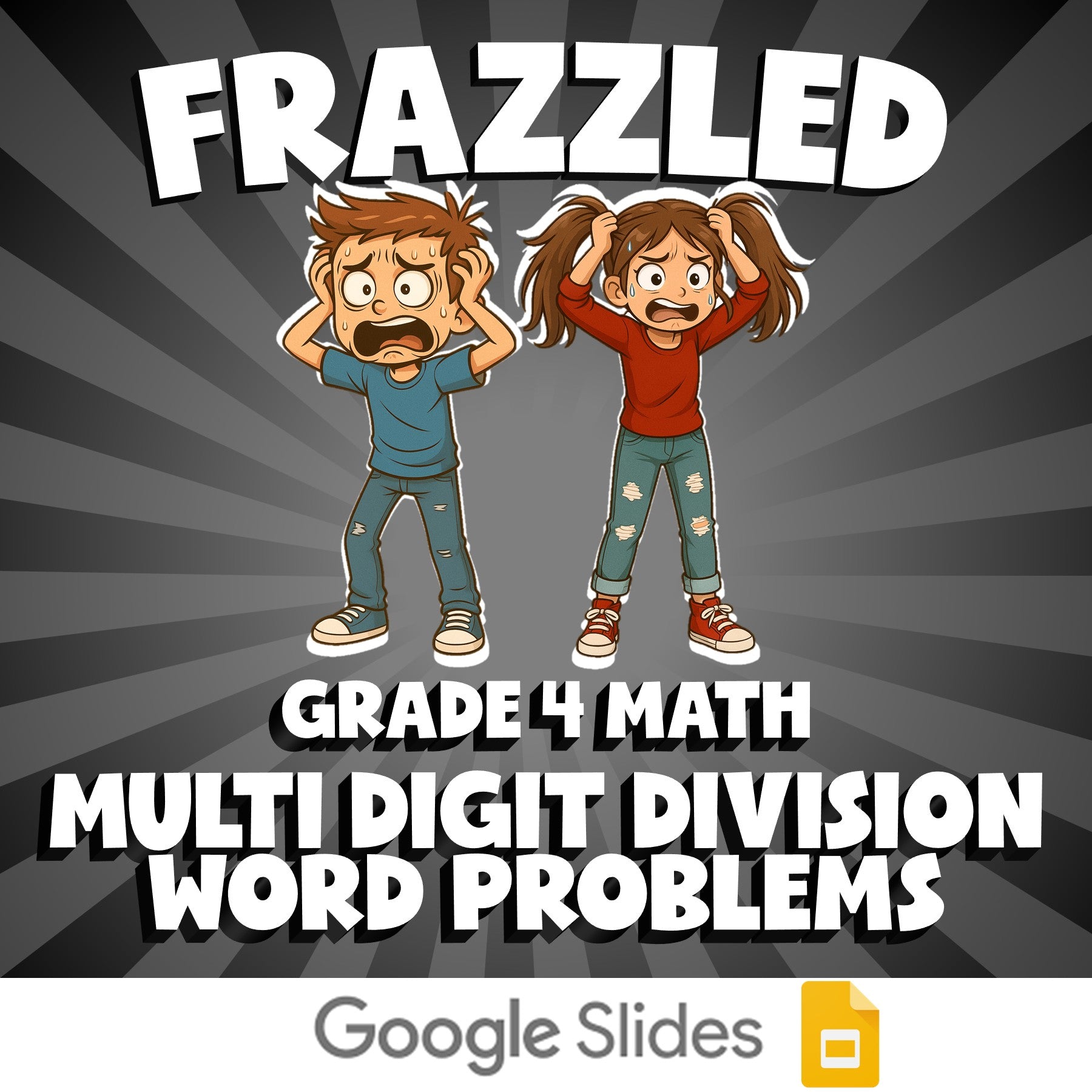 Multi Digit Division Word Problems FRAZZLED Math Game - No Prep Grade 4 Review