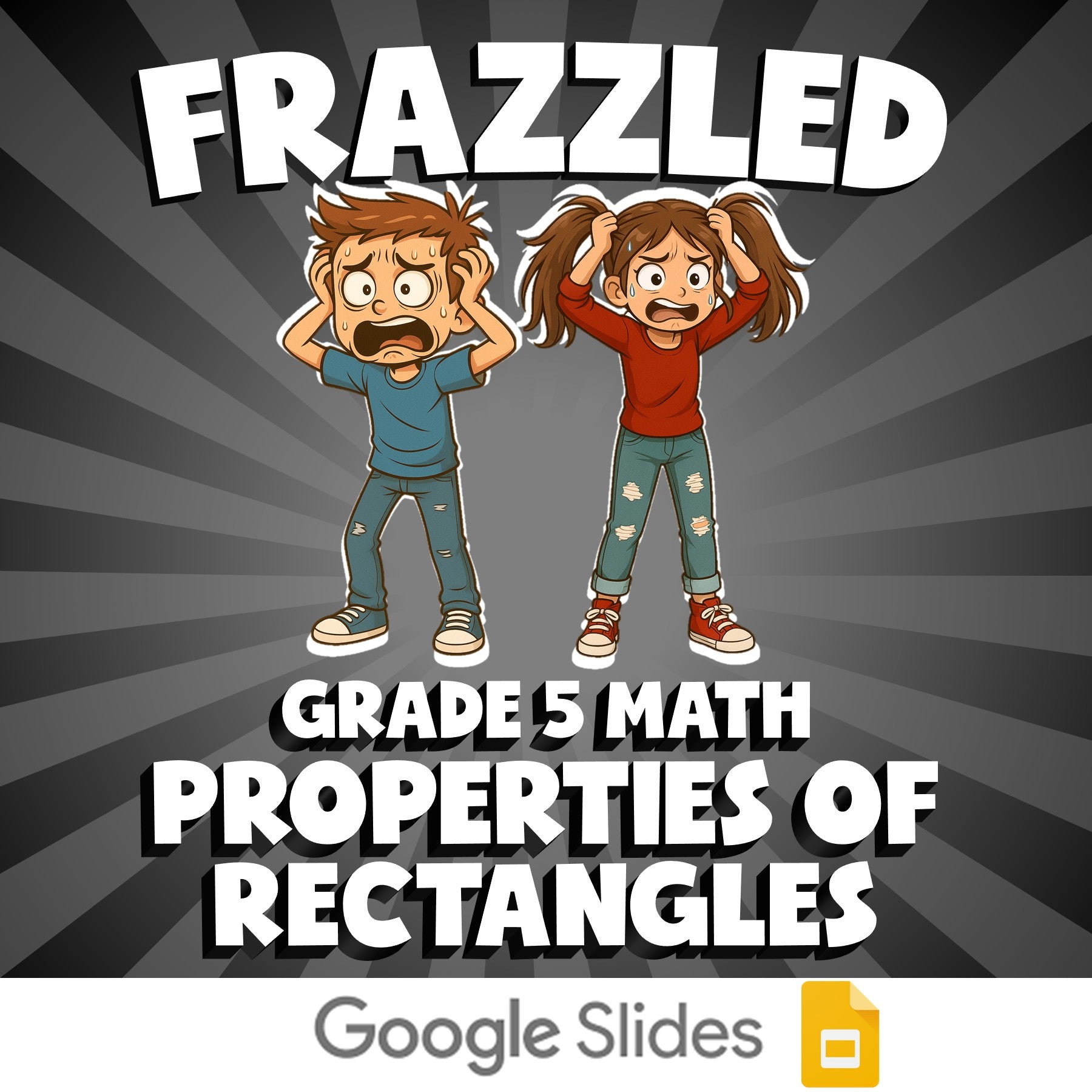 Properties of Rectangles FRAZZLED Math Game - No Prep Grade 5 Review Activity