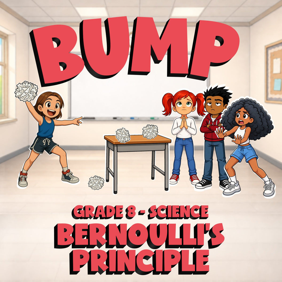 Bernoulli's Principle BUMP Science Game - No Prep Grade 8 Review Activity