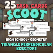 Triangle Perpendicular Bisectors SCOOT TASK CARDS Math Game - No Prep Geometry