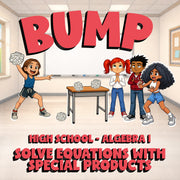 Solve Equations with Special Products BUMP Math Game - No Prep Algebra 1 Review
