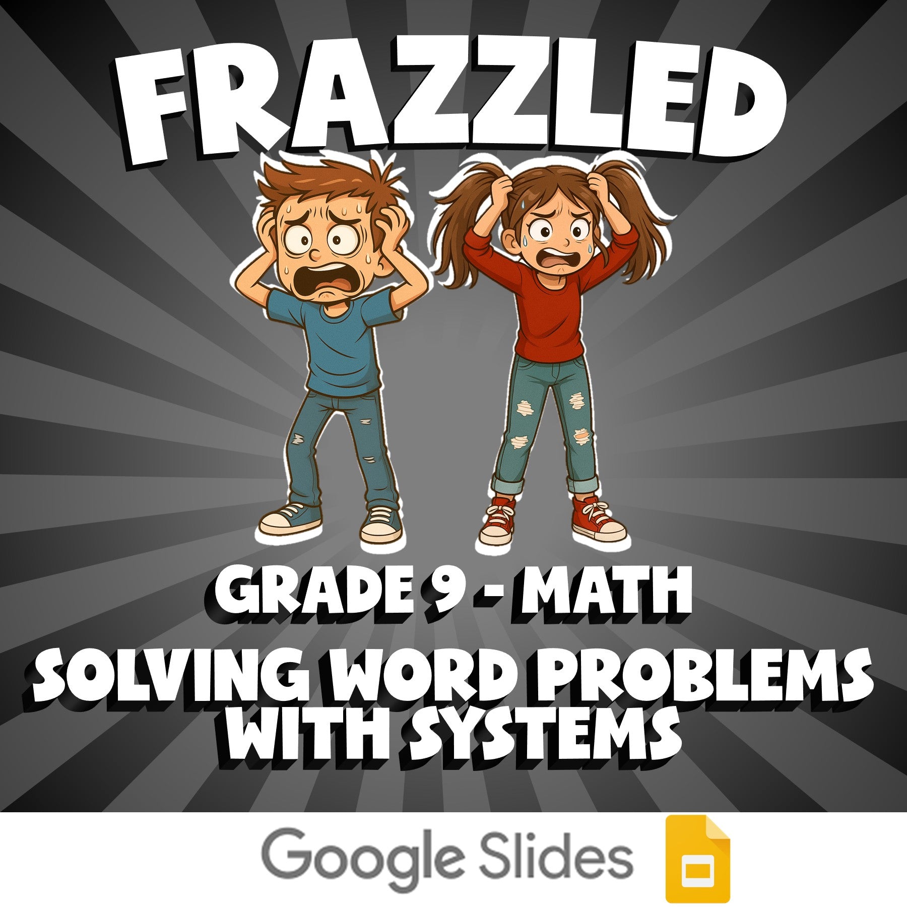 Solving Word Problems with Systems FRAZZLED Math Game - No Prep Grade 9 Review