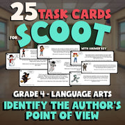 Identify the Author’s Point of View SCOOT TASK CARDS ELA Game - No Prep Grade 4