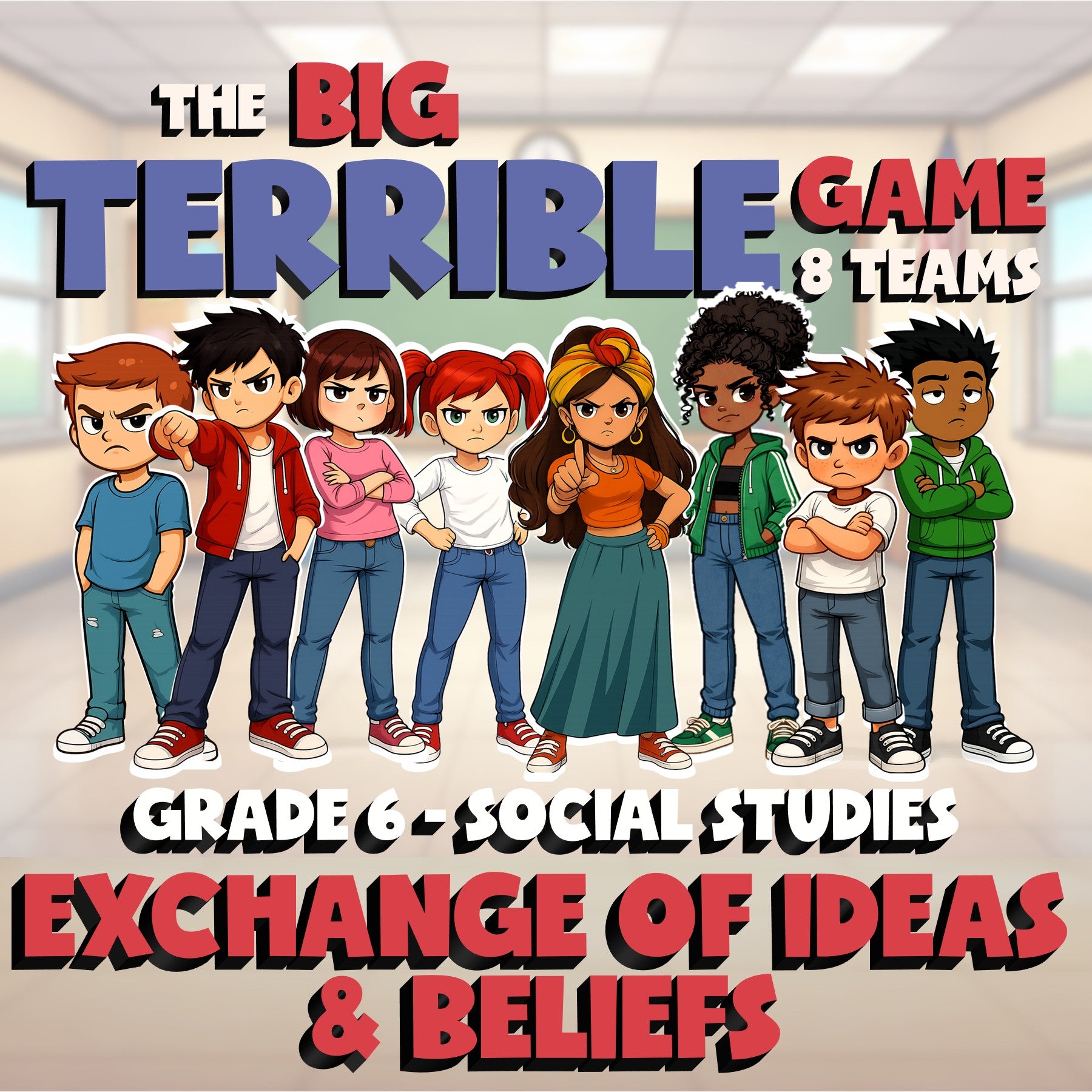 Exchange of Ideas & Beliefs BIG TERRIBLE GAME - No Prep Grade 6 Socials Review