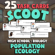 Population Ecology SCOOT TASK CARDS Science Game - No Prep Biology Review