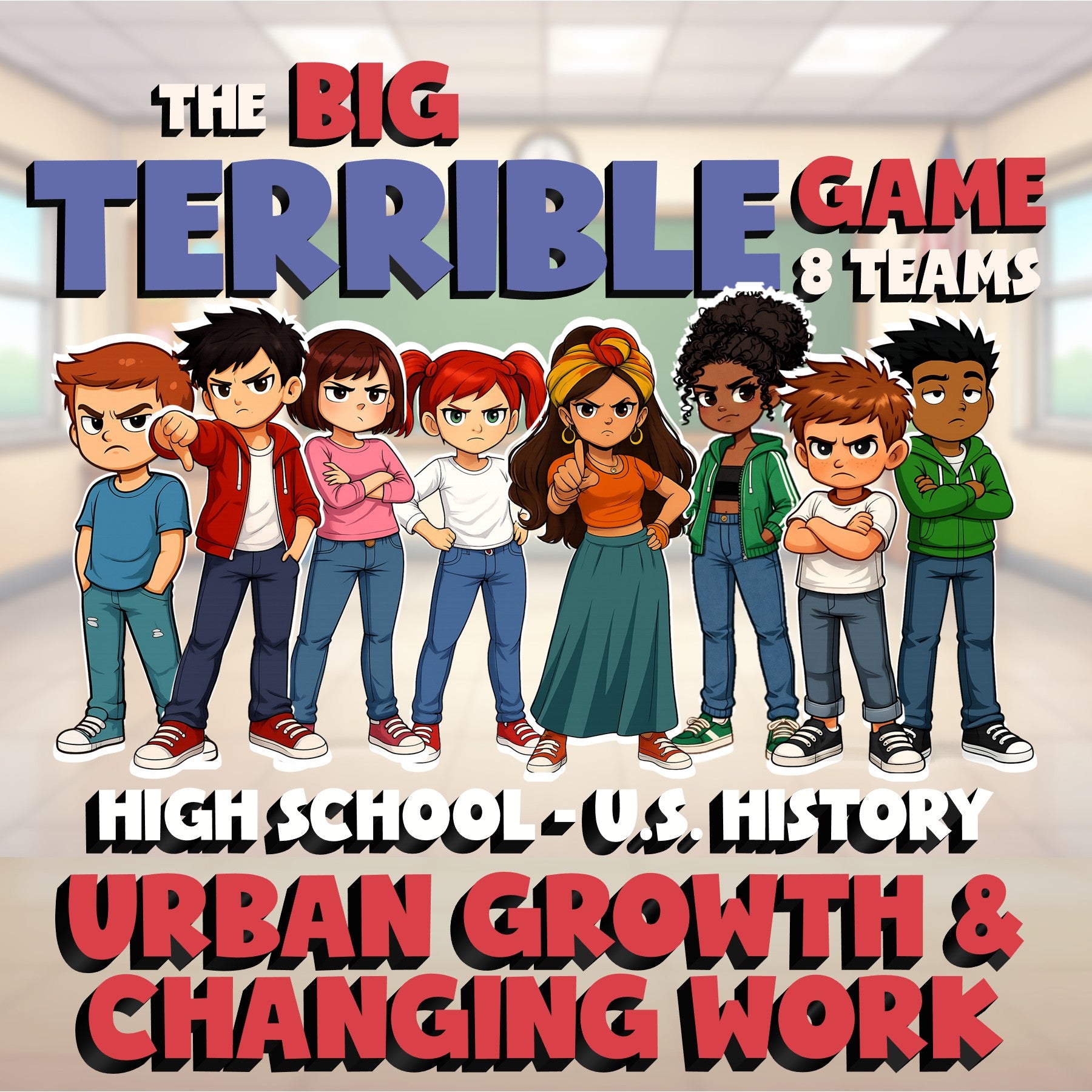 Urban Growth & Changing Work BIG TERRIBLE GAME - No Prep U.S. History Review