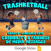 Credibility & Fairness of Media Messages TRASHKETBALL ELA Game - No Prep Grade 8