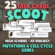 Mutations & Cell Cycle Genes SCOOT TASK CARDS Science Game - No Prep AP Biology