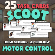 Motor Control SCOOT TASK CARDS Science Game - No Prep AP Biology Review Activity