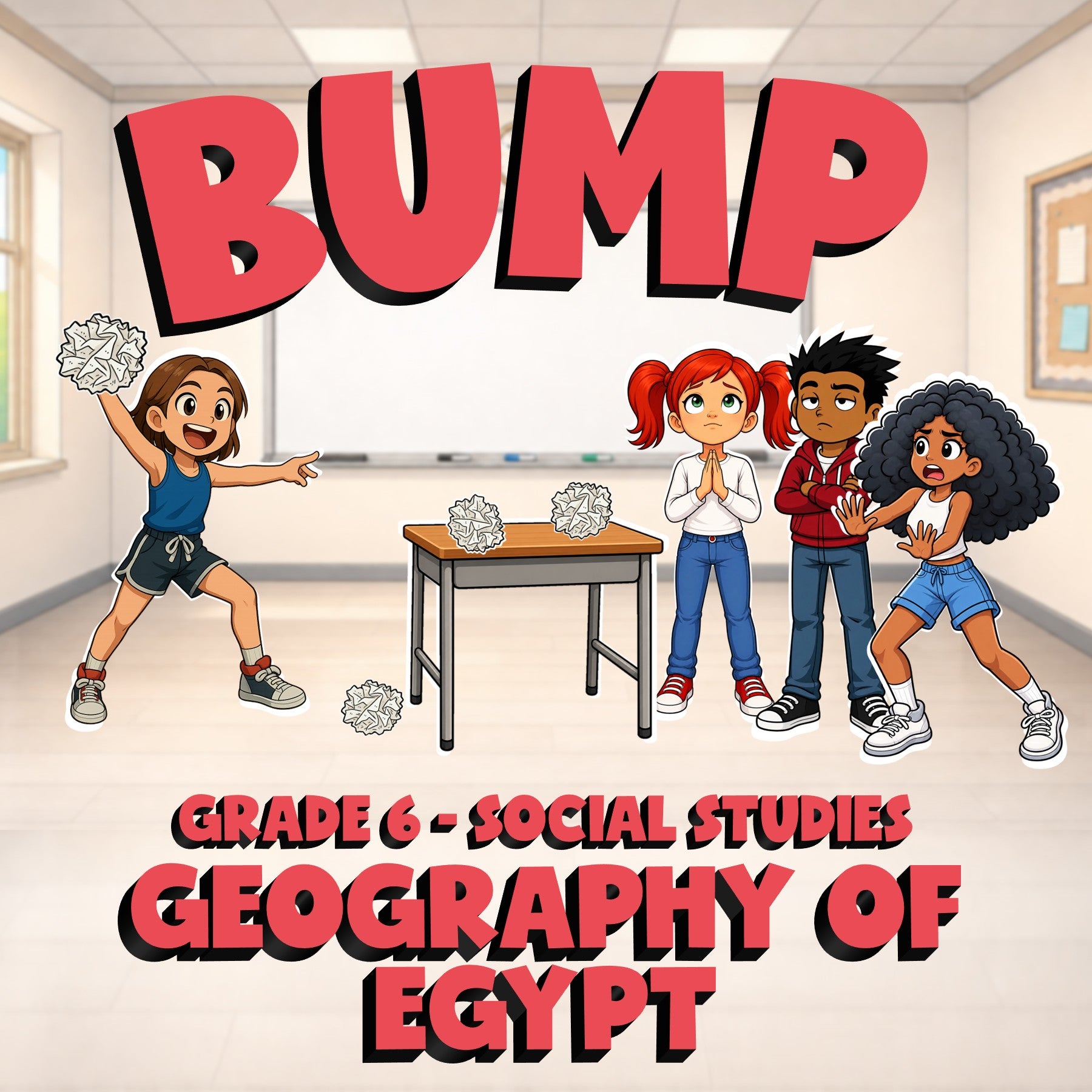 Geography of Egypt BUMP Socials Game - No Prep Grade 6 Review Activity