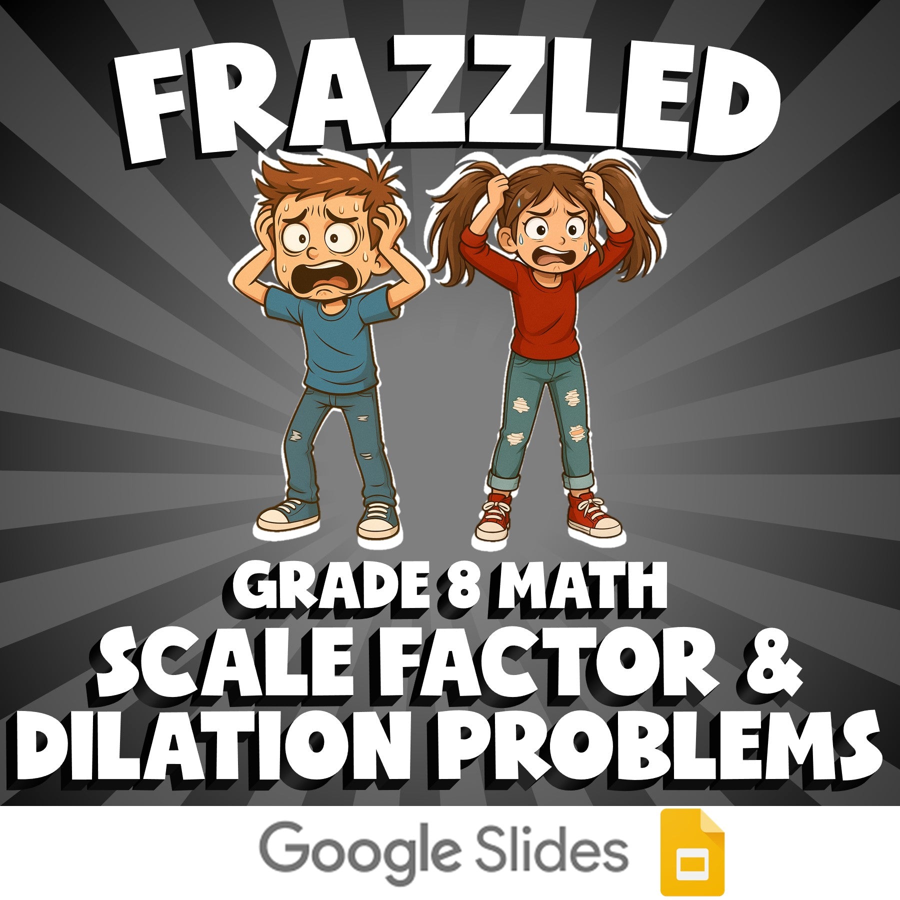 Scale Factor & Dilation Problems FRAZZLED Math Game - No Prep Grade 8 Review