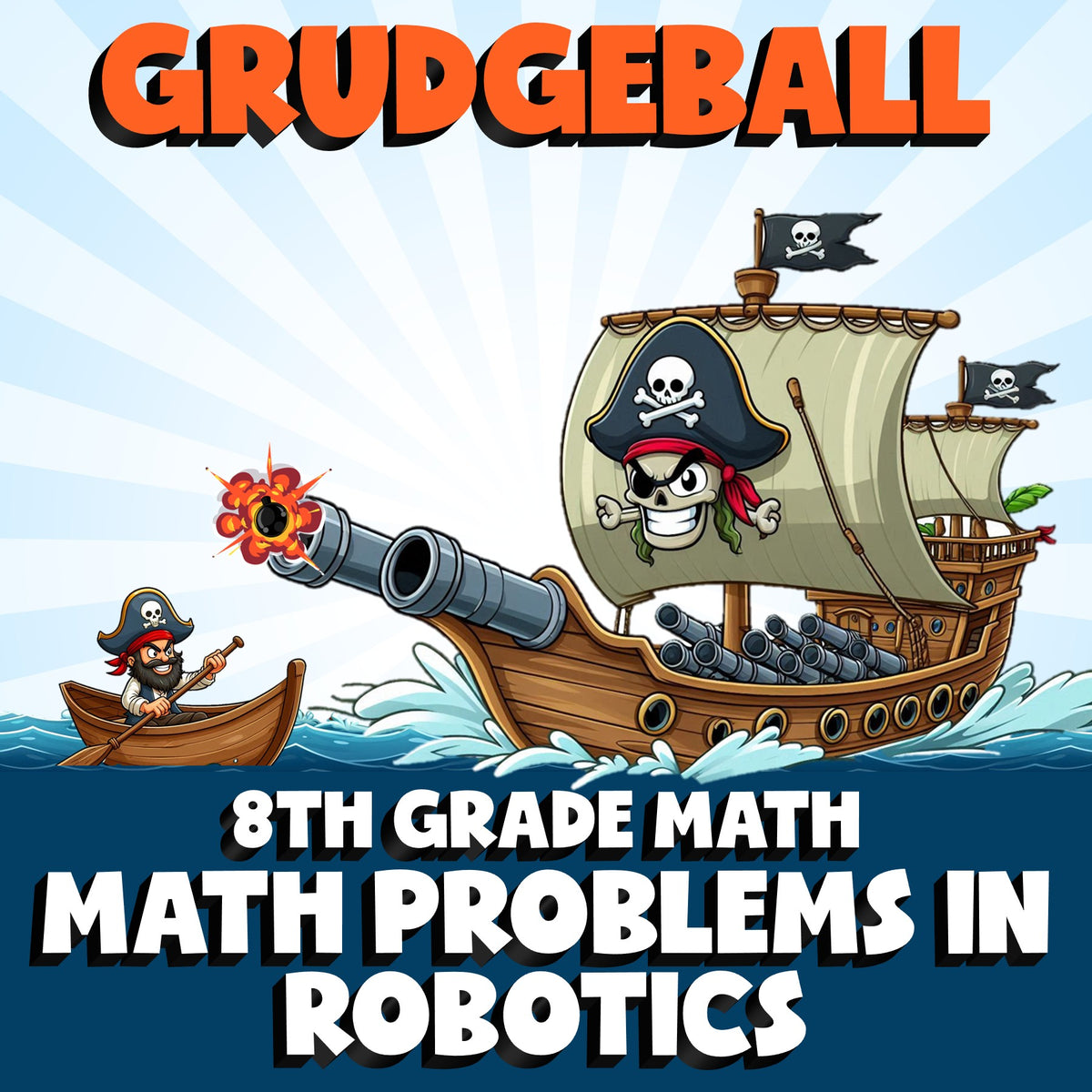 Math Problems in Robotics GRUDGEBALL Math Game - No Prep Grade 8 Review Activity