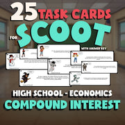 Compound Interest SCOOT TASK CARDS Economics Game - No Prep Review Activity