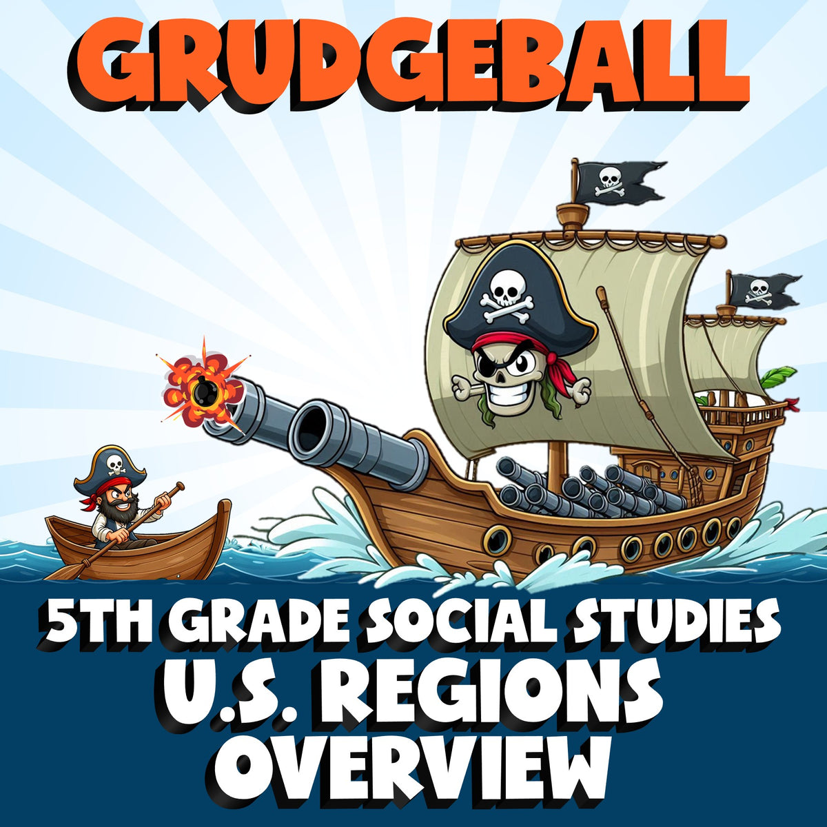 U.S. Regions Overview GRUDGEBALL Socials Game - No Prep Grade 5 Review Activity