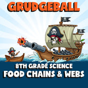 Food Chains & Webs GRUDGEBALL Science Game - No Prep Grade 8 Review Activity