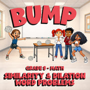 Similarity & Dilation Word Problems BUMP Math Game - No Prep Grade 8 Review