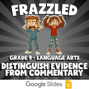 Distinguish Evidence from Commentary FRAZZLED ELA Game - No Prep Grade 9 Review
