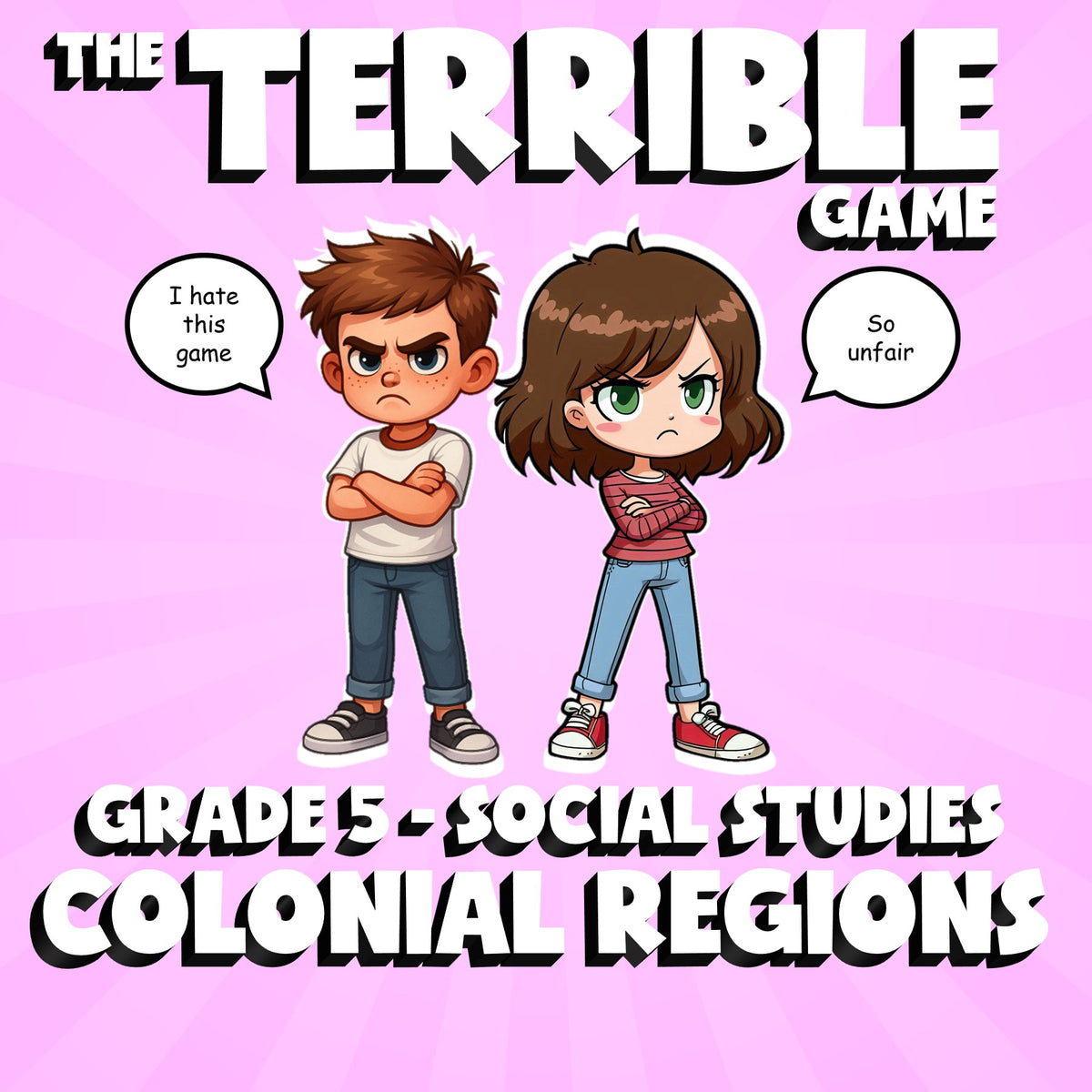 Colonial Regions THE TERRIBLE GAME - No Prep Grade 5 Socials Review Activity