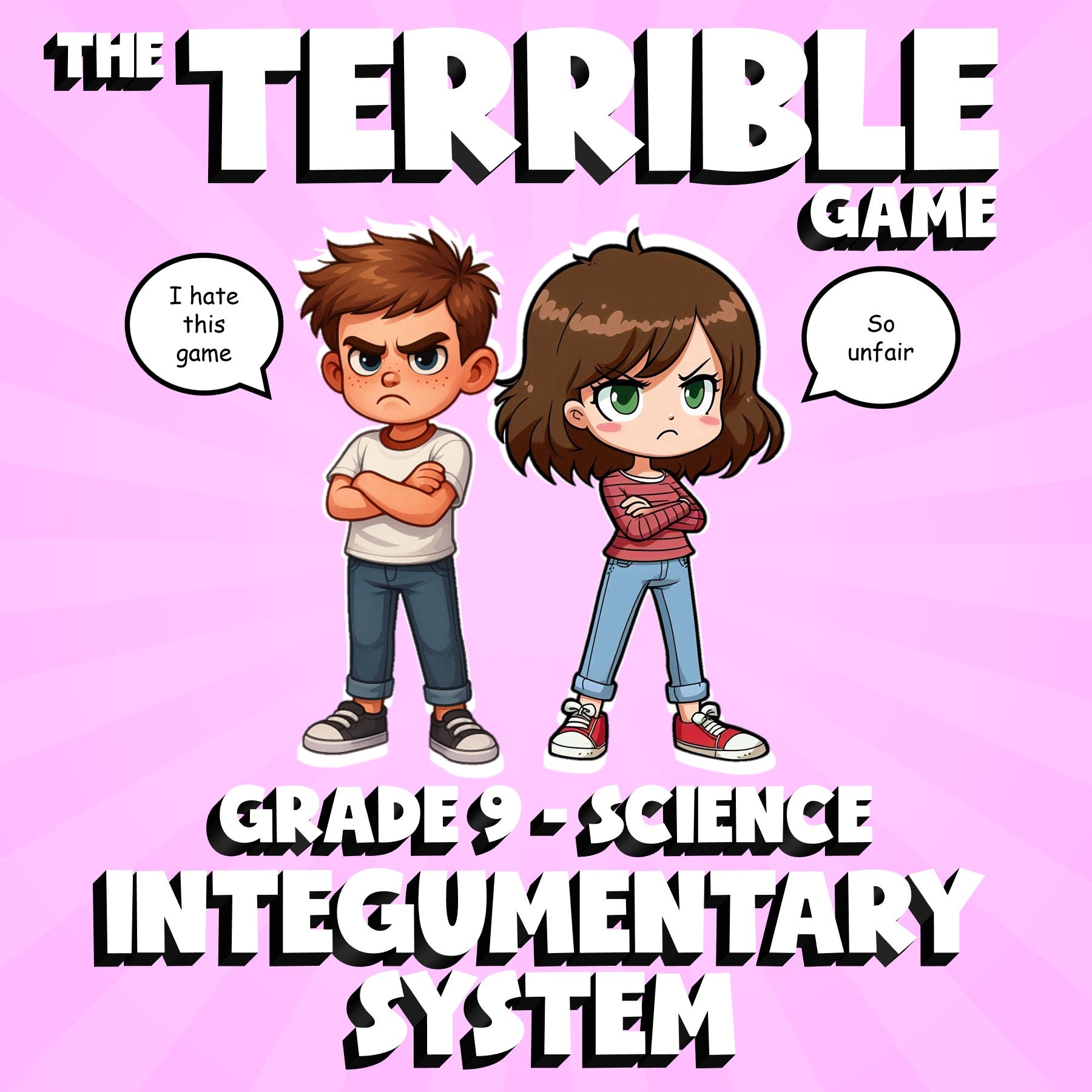Integumentary System THE TERRIBLE GAME - No Prep Grade 9 Science Review Activity