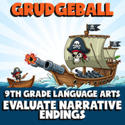 Evaluate Narrative Endings GRUDGEBALL ELA Game - No Prep Grade 9 Review Activity