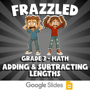 Adding & Subtracting Lengths FRAZZLED Math Game - No Prep Grade 3 Review