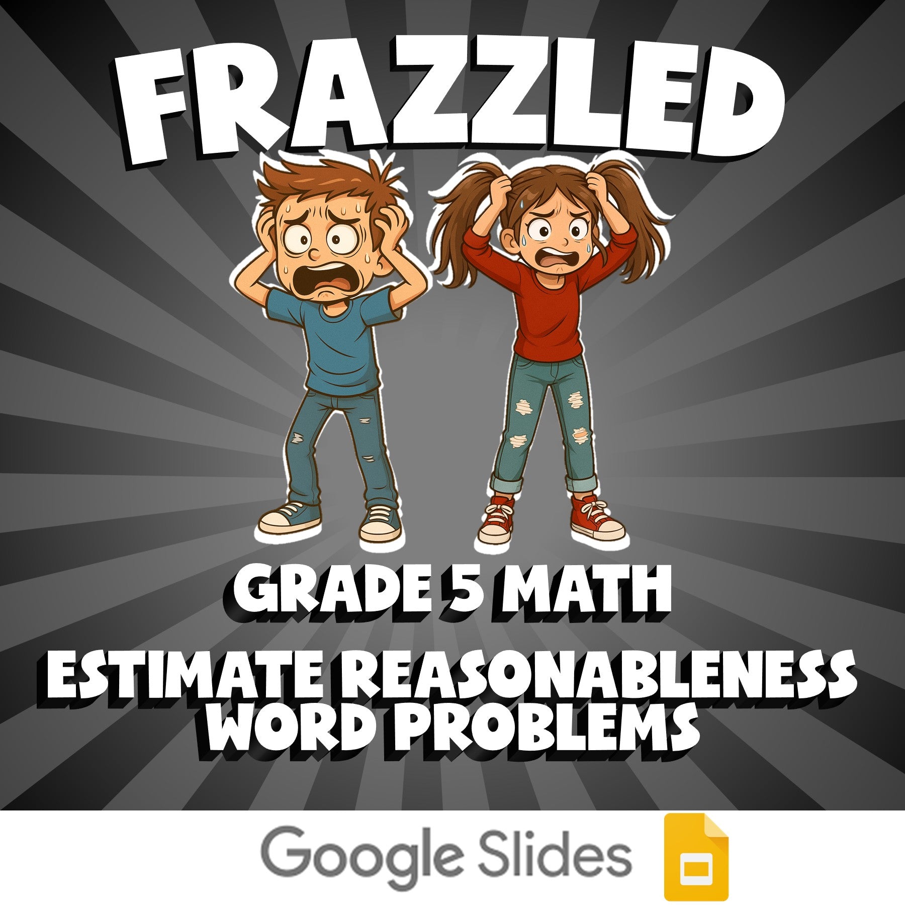 Estimate Reasonableness Word Problems FRAZZLED Math Game - No Prep Grade 5