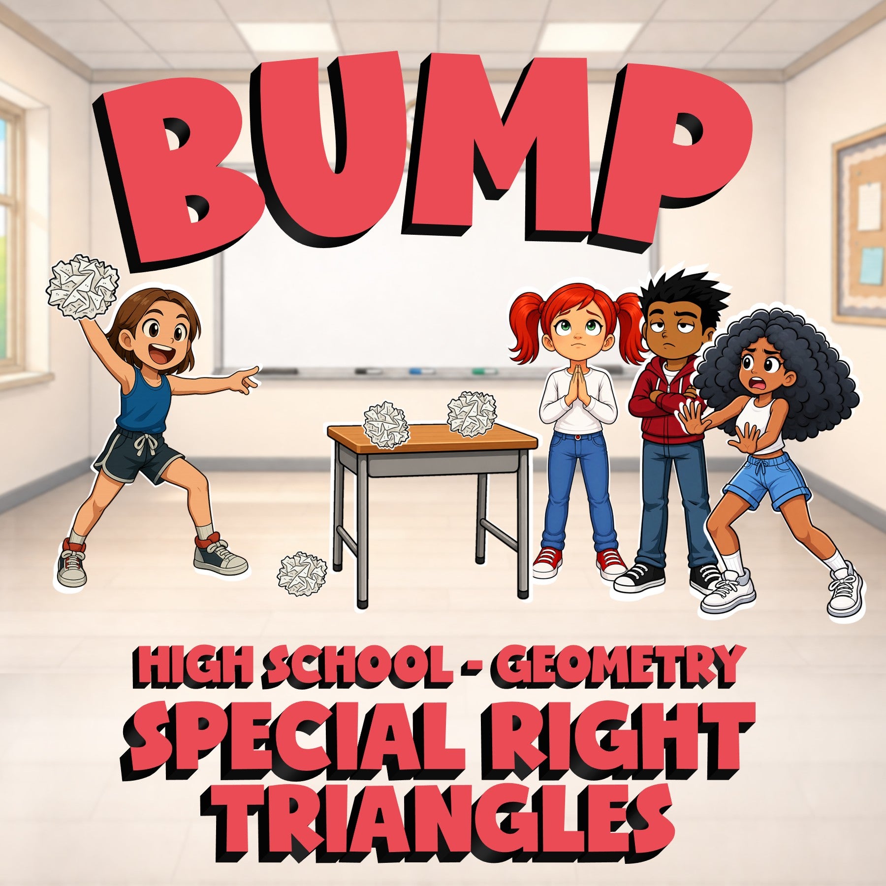Special Right Triangles BUMP Math Game - No Prep Geometry Review Activity