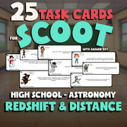 Redshift & Distance SCOOT TASK CARDS Science Game - No Prep Astronomy Review