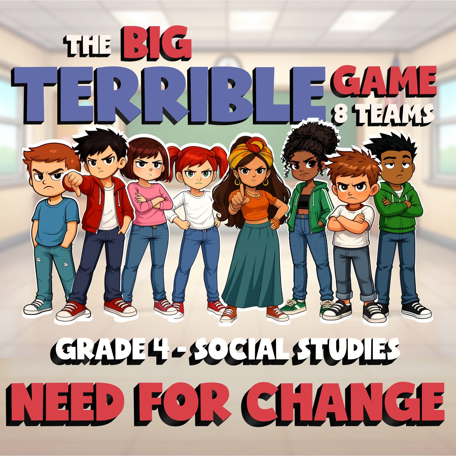 Need for Change BIG TERRIBLE GAME - No Prep Grade 4 Socials Review Activity