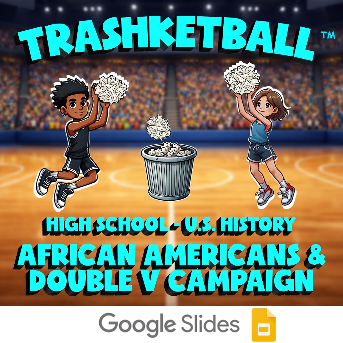 African Americans & Double V Campaign TRASHKETBALL U.S. History Game - No Prep