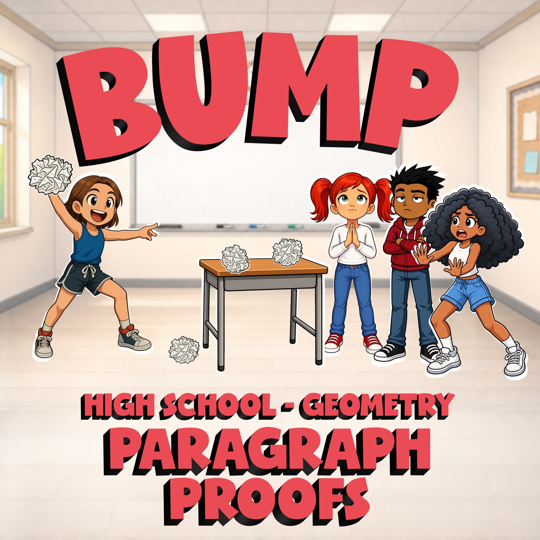 Paragraph Proofs BUMP Math Game - No Prep Geometry Review Activity