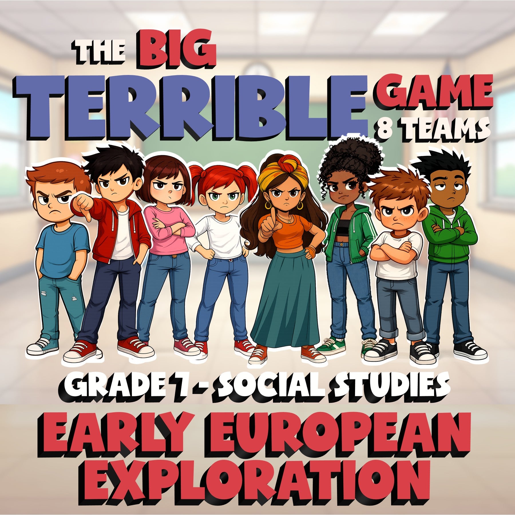Early European Exploration BIG TERRIBLE GAME - No Prep Grade 7 Socials Review