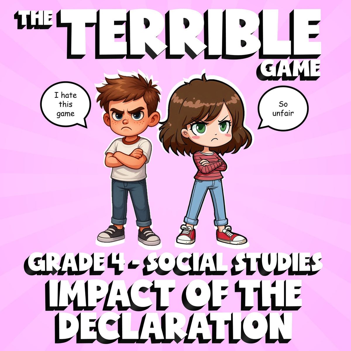 Impact of the Declaration THE TERRIBLE GAME - No Prep Grade 4 Socials Review