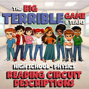 Reading Circuit Descriptions BIG TERRIBLE GAME - No Prep Physics Science Review
