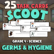 Germs & Hygiene SCOOT TASK CARDS Science Game - No Prep Grade 4 Review Activity