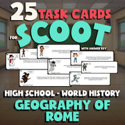 Geography of Rome SCOOT TASK CARDS Game - No Prep World History Review Activity