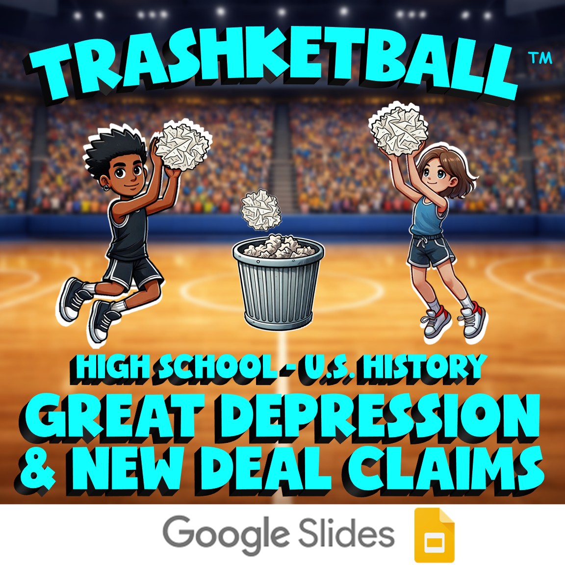 Great Depression & New Deal Claims TRASHKETBALL U.S. History Game - No Prep