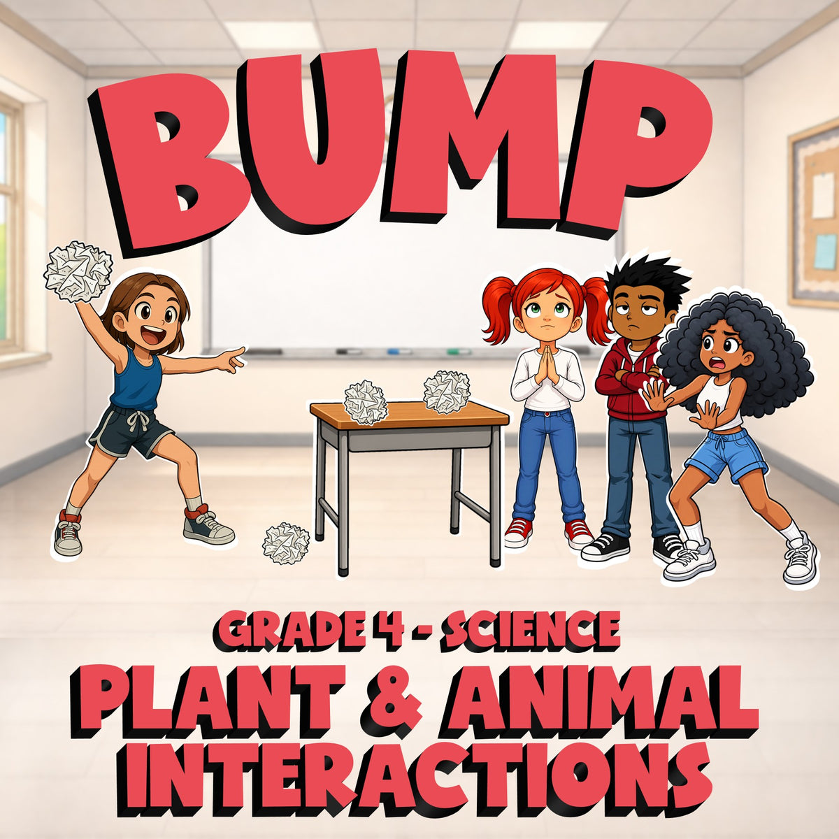 Plant & Animal Interactions BUMP Science Game - No Prep Grade 4 Review Activity
