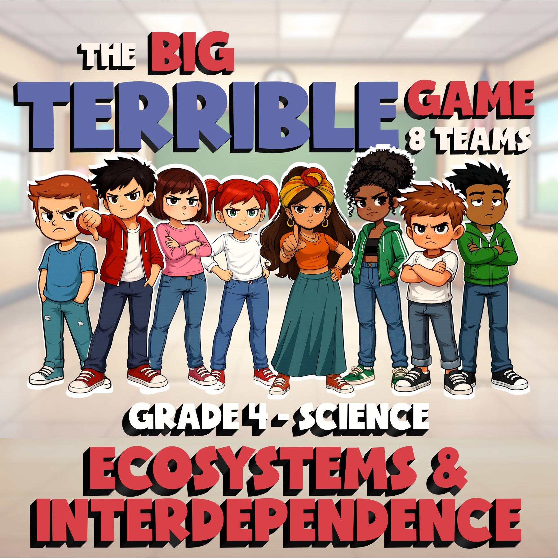 Ecosystems & Interdependence BIG TERRIBLE GAME - No Prep Grade 4 Science Review