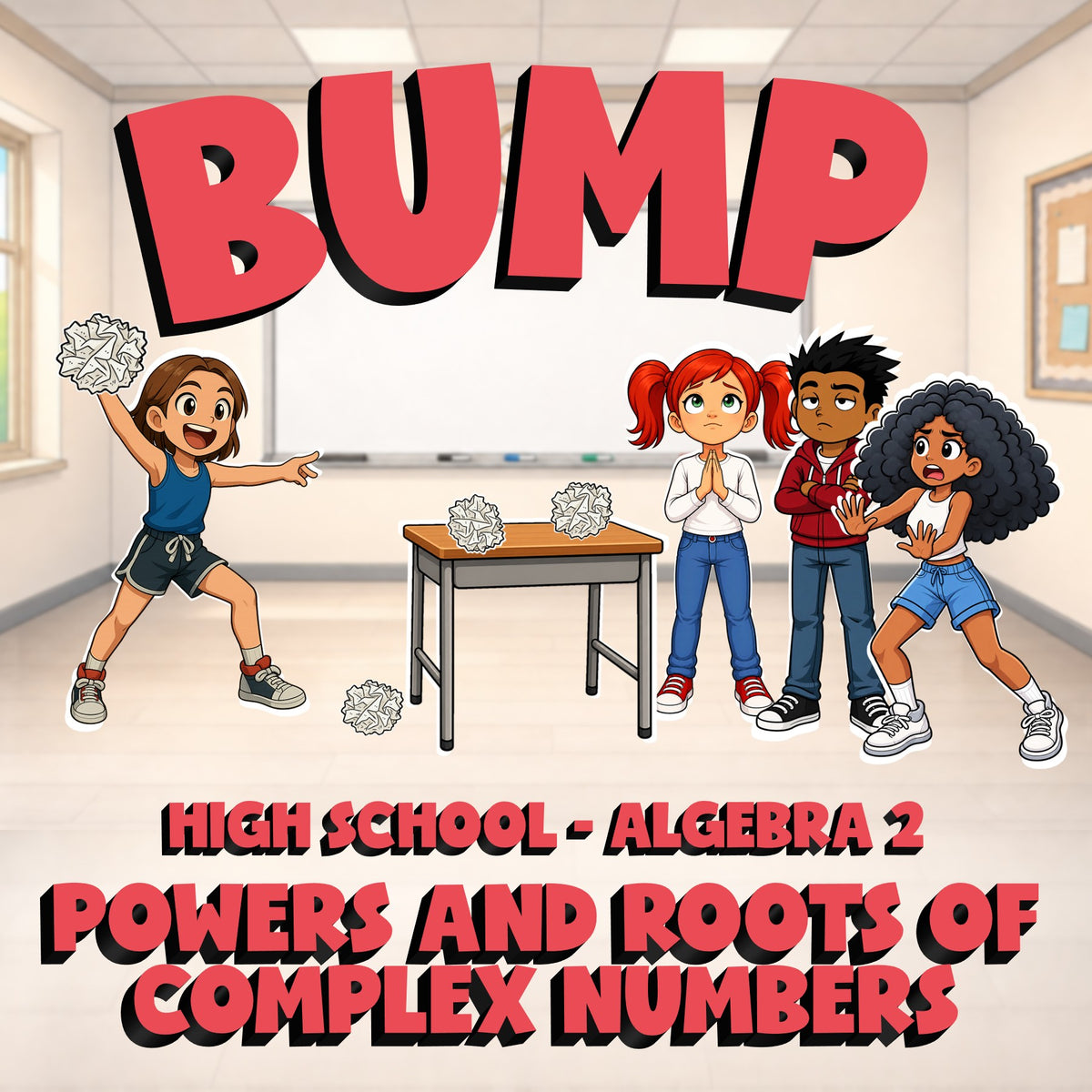 Powers and Roots of Complex Numbers BUMP Math Game - No Prep Algebra 2 Review