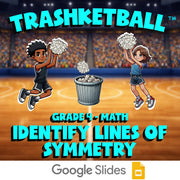 Identify Lines of Symmetry TRASHKETBALL Math Game - No Prep Grade 4 Review